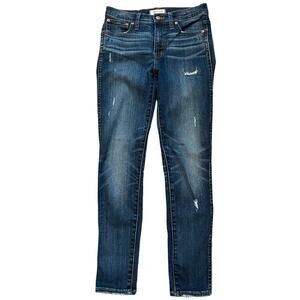 Madewell 9” High-Rise Distressed Skinny Jeans, Size 27